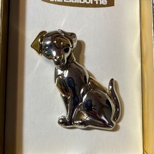 Liz Claiborne Shiny Silver Puppy Brooch